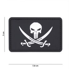 Embleem 3D PVC Punisher Pirate #11125 zwart