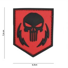 Embleem 3D PVC Punisher thunder strokes #12070 rood