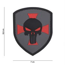 Embleem 3D PVC Schild Punisher kruis #11133 grijs 