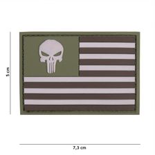 Embleem 3D PVC Punisher USA vlag #13105 subdued 