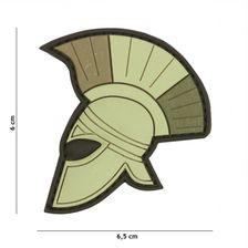 Embleem 3D PVC Spartaanse helm #20033 groen 