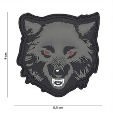 Embleem 3D PVC Wolf #11138 grijs 