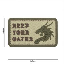 Embleem 3D PVC Keep your oaths #11146 coyote 