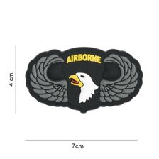 Embleem 3D PVC 101st Airborne zilveren vleugels #8078