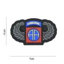 Embleem 3D PVC 82nd Airborne zilveren vleugels #8079