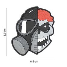 Embleem 3D PVC skull with brains and gasmask #8136