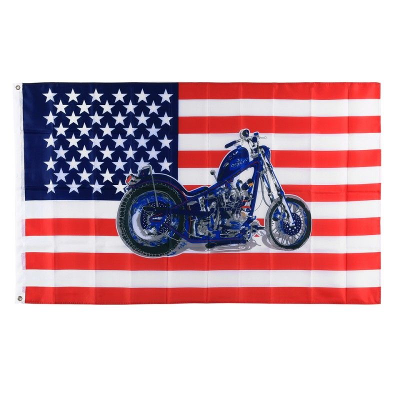 Vlag USA met motor