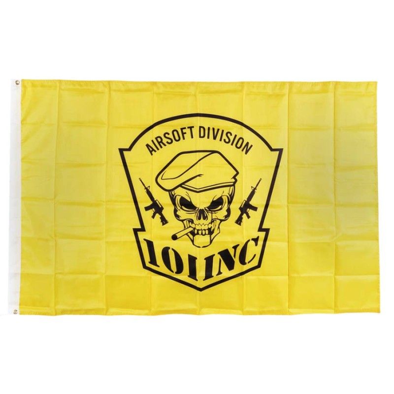 Vlag 101 INC skull + sigaar geel 