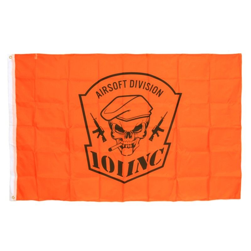 Vlag 101 INC skull + sigaar oranje 