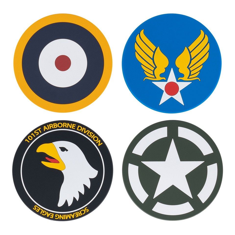 Set PVC WW2 onderzetters 4 stuks