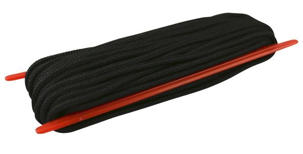 Parakoord 3 mm. 15 meter op haspeltje zwart