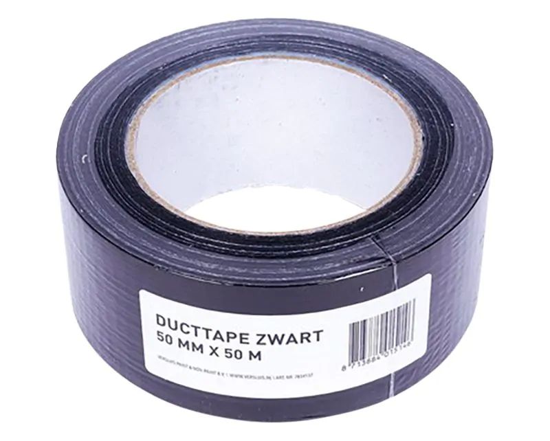 Duct tape 50 mm. zwart