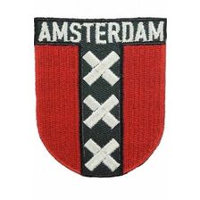 Embleem opstrijkbaar Amsterdamse vlag