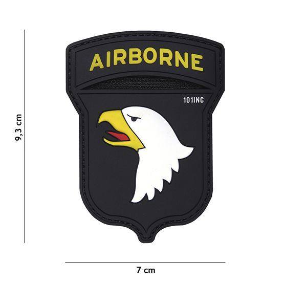 Embleem 3D PVC Airborne 101ste #17023 zwart 