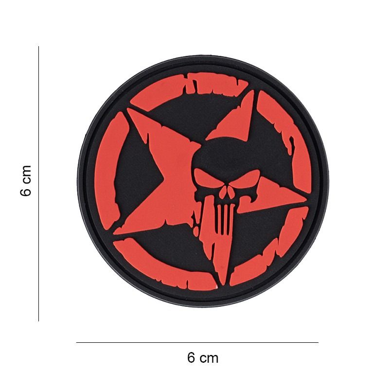Embleem 3D PVC "Punisher Allied Star" rood
