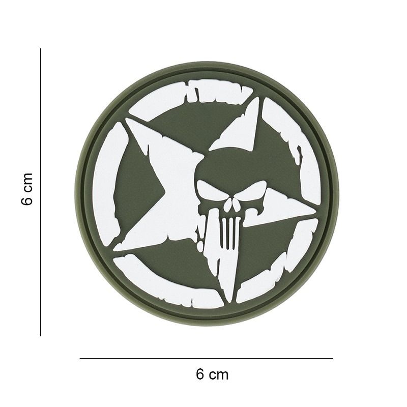 Embleem 3D PVC "Punisher Allied Star" groen