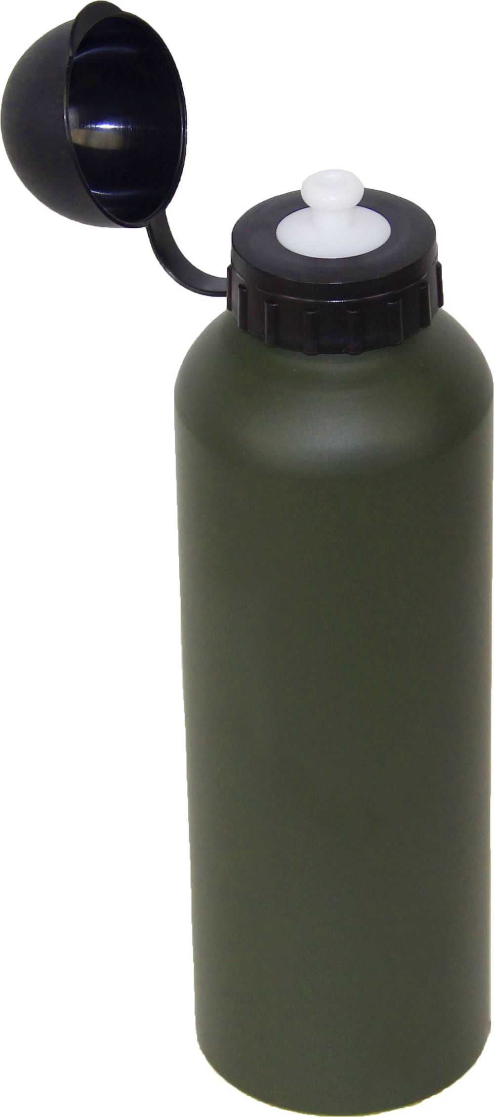 Aluminium fles drink dop 0.75 l.  groen