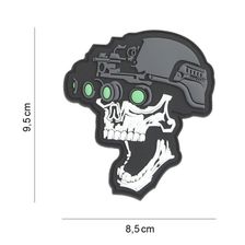 Embleem 3D PVC Night Vision Skull #8134 wit