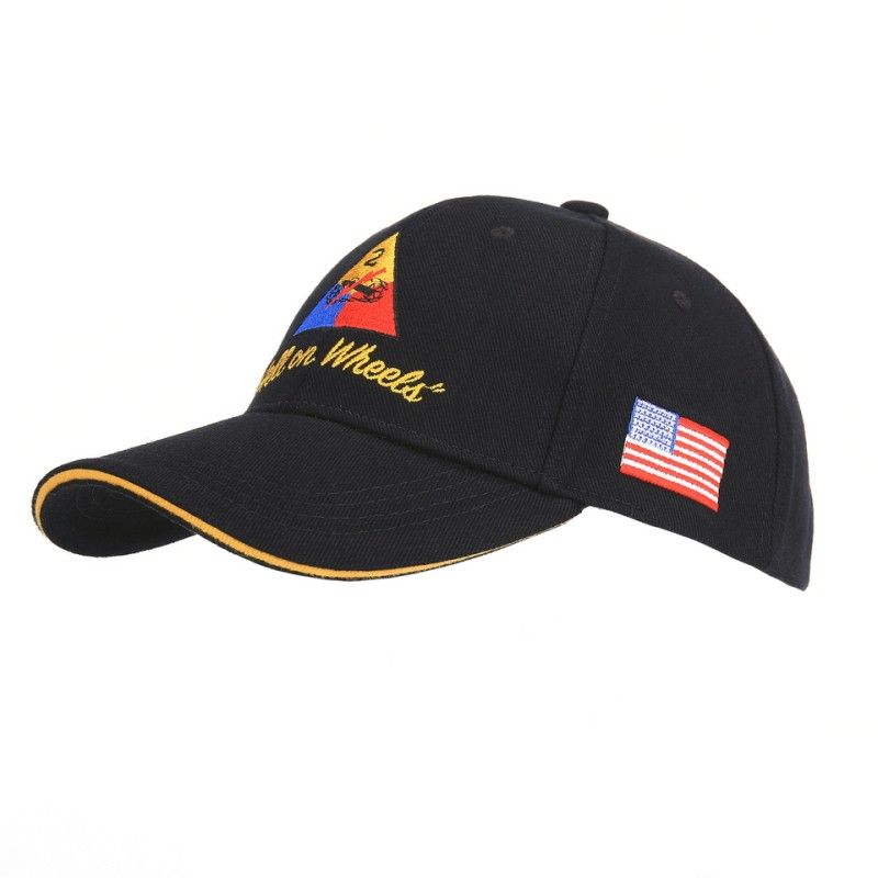 Baseball cap 2nd Armored Division zwart