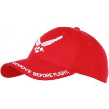Baseball cap Remove Before Flight rood 