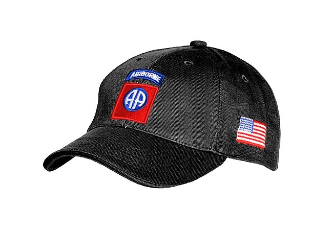 Baseball cap 82nd Airborne zwart 