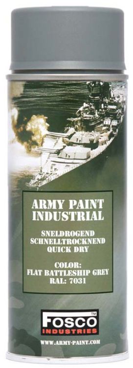 Verf spuitbus 400 ml. grijs-blauw, Flat Battleship Grey, RAL 7031