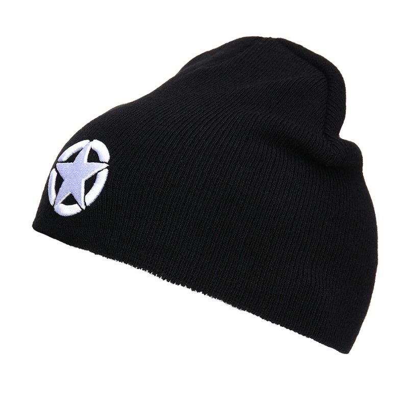 Beanie US ster zwart 
