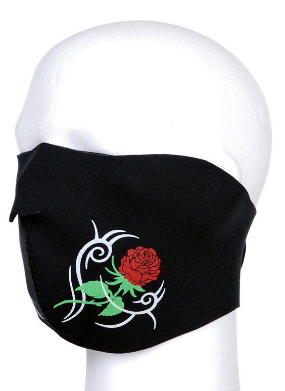 Biker half masker rozen