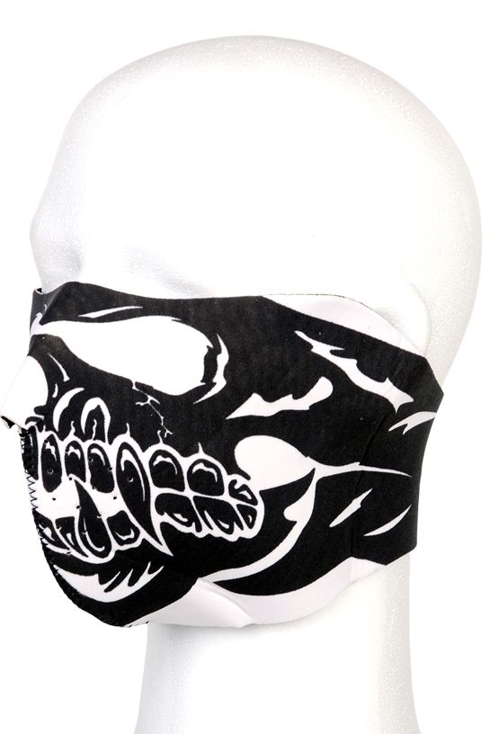 Biker halfmasker skull big mouth