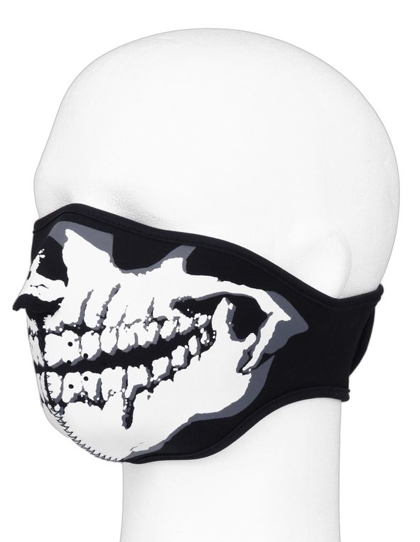 Biker half masker white mouth
