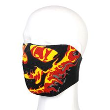Biker half masker Flaming Skull