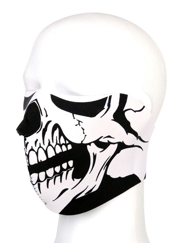 Biker half masker White Skull