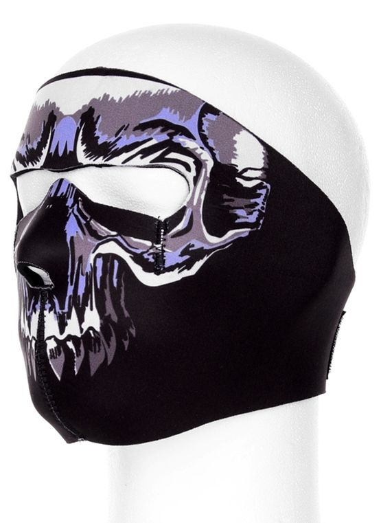 Biker masker Skull blauw