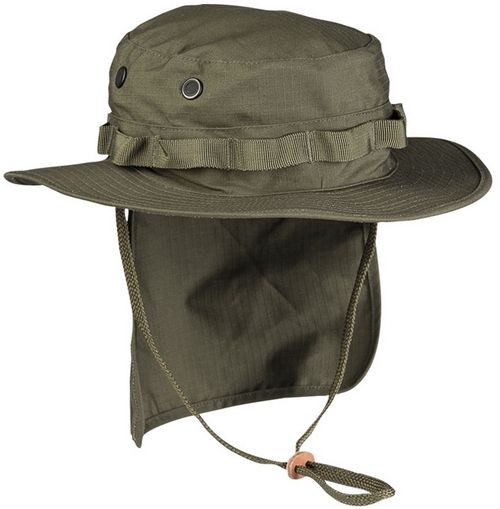 Bushhoed met nekflap Ripstop groen