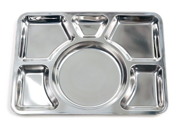 Bord RVS met 6 vakken 