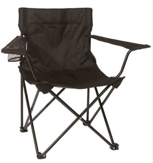 Camping vouwstoel zwart 