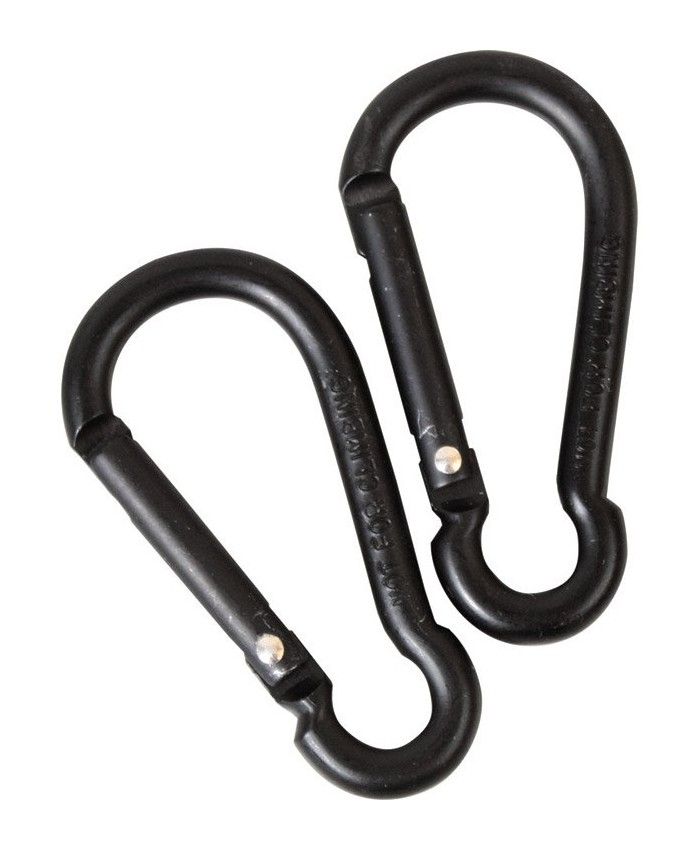 Karabijnhaken 2 stuks 6 mm zwart