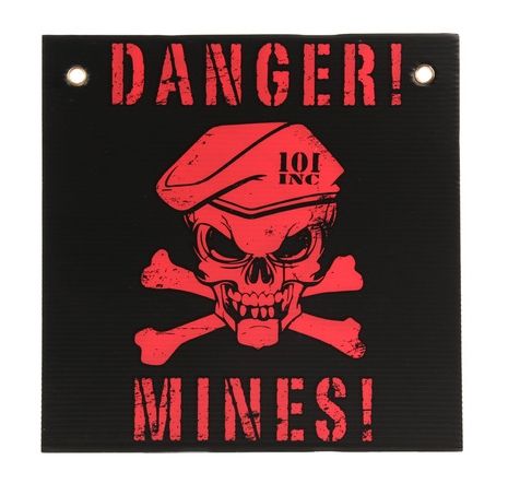 Plastic plaat Danger Mines zwart-rood 