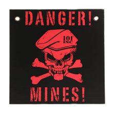 Plastic plaat Danger Mines zwart-rood 