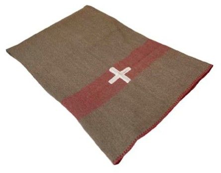 Deken Zwitsers 130 x 200 rood/bruin