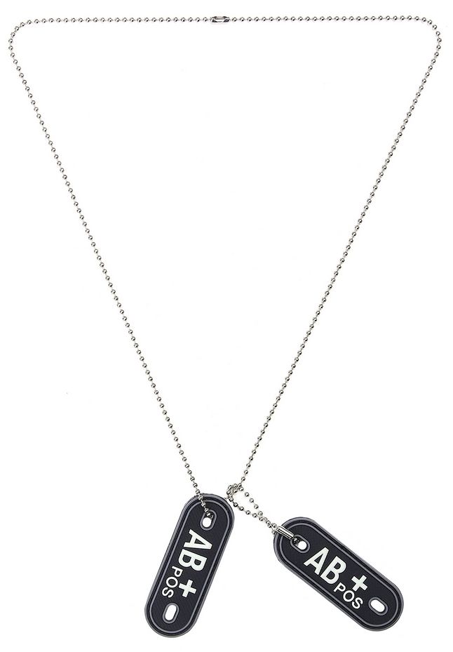 Dog tag PVC bloedgroep AB positief