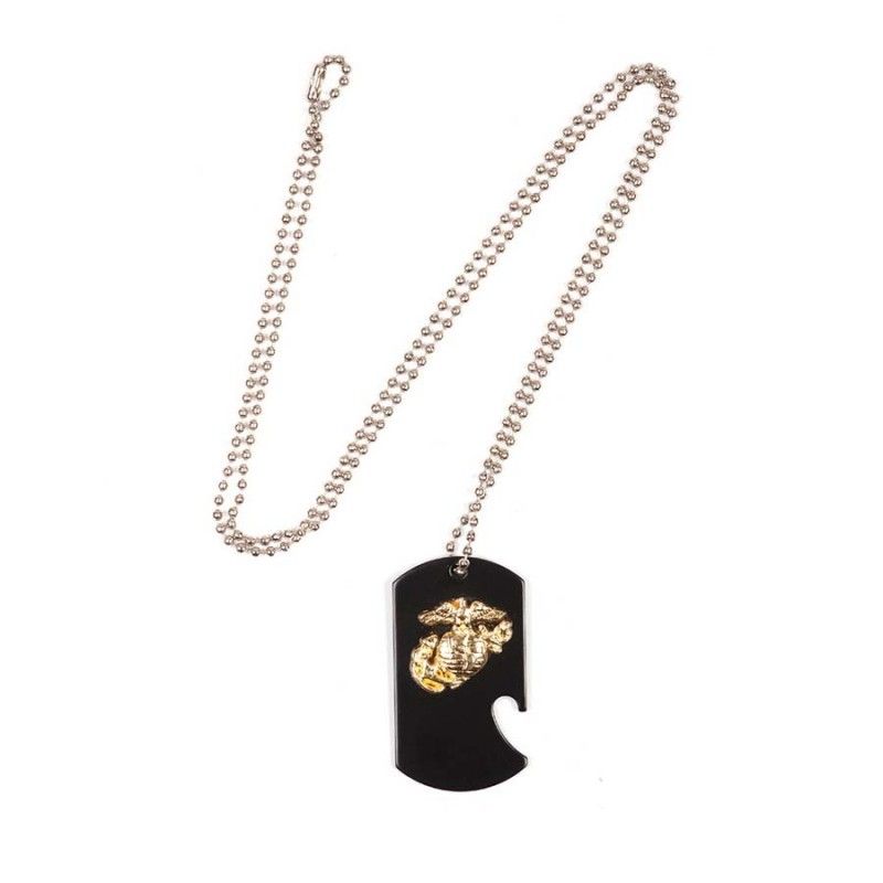 Dog Tag flesopener US Marines zwart