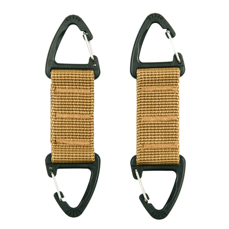 Karabijnhaak dubbel 2 stuks Coyote