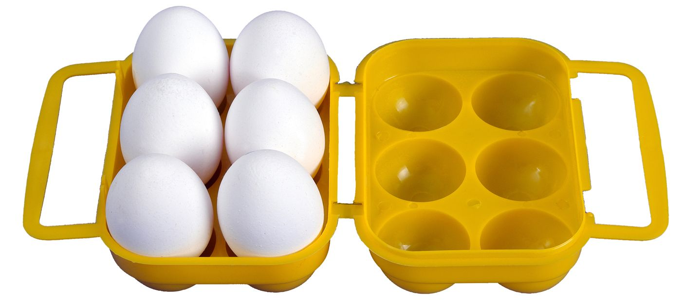 Eiercontainer geel 6 stuks
