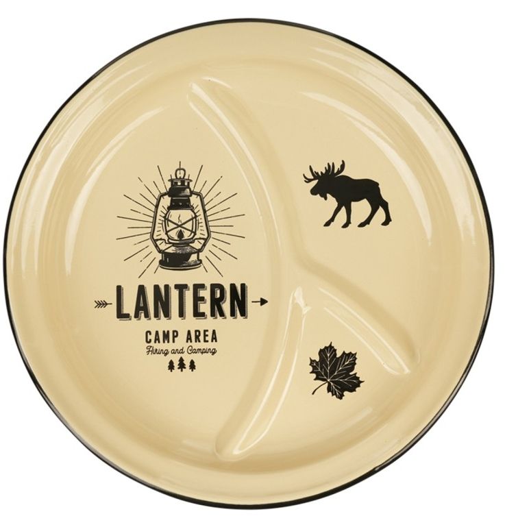 Emaille bord Outdoor Lantern beige