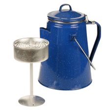 Koffiepot met percolator emaille 2 liter blauw