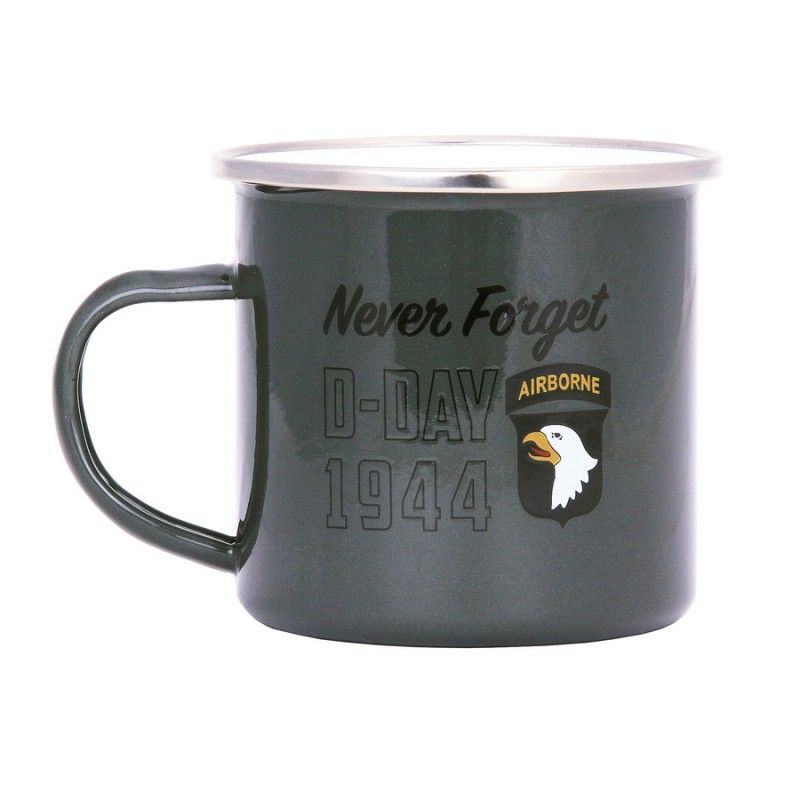 Emaille mok D-Day 1944 groen 300 ml