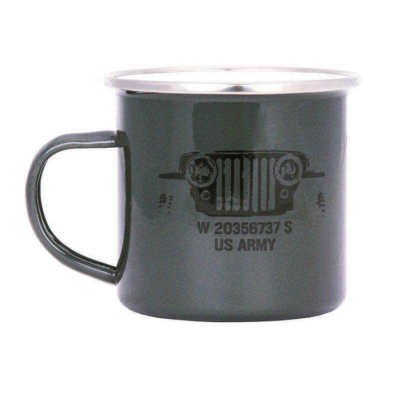 Emaille mok US Army groen 300 ml