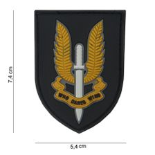 Embleem 3D PVC Who Dares Wins #13033 zwart