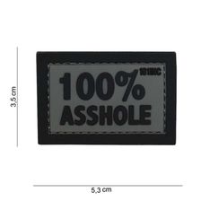 Embleem 3D PVC 100% Asshole #14075 grijs/zwart 